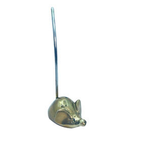 Tiny Brass Mouse with long tail 2"Lx 1.5"w x 5" h. Vintage